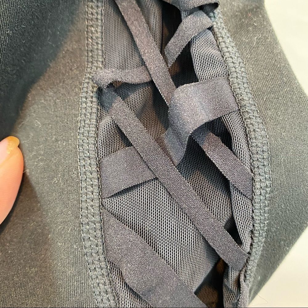 Fabletics Size Small Black Crisscross Mesh Cut Ou… - image 2
